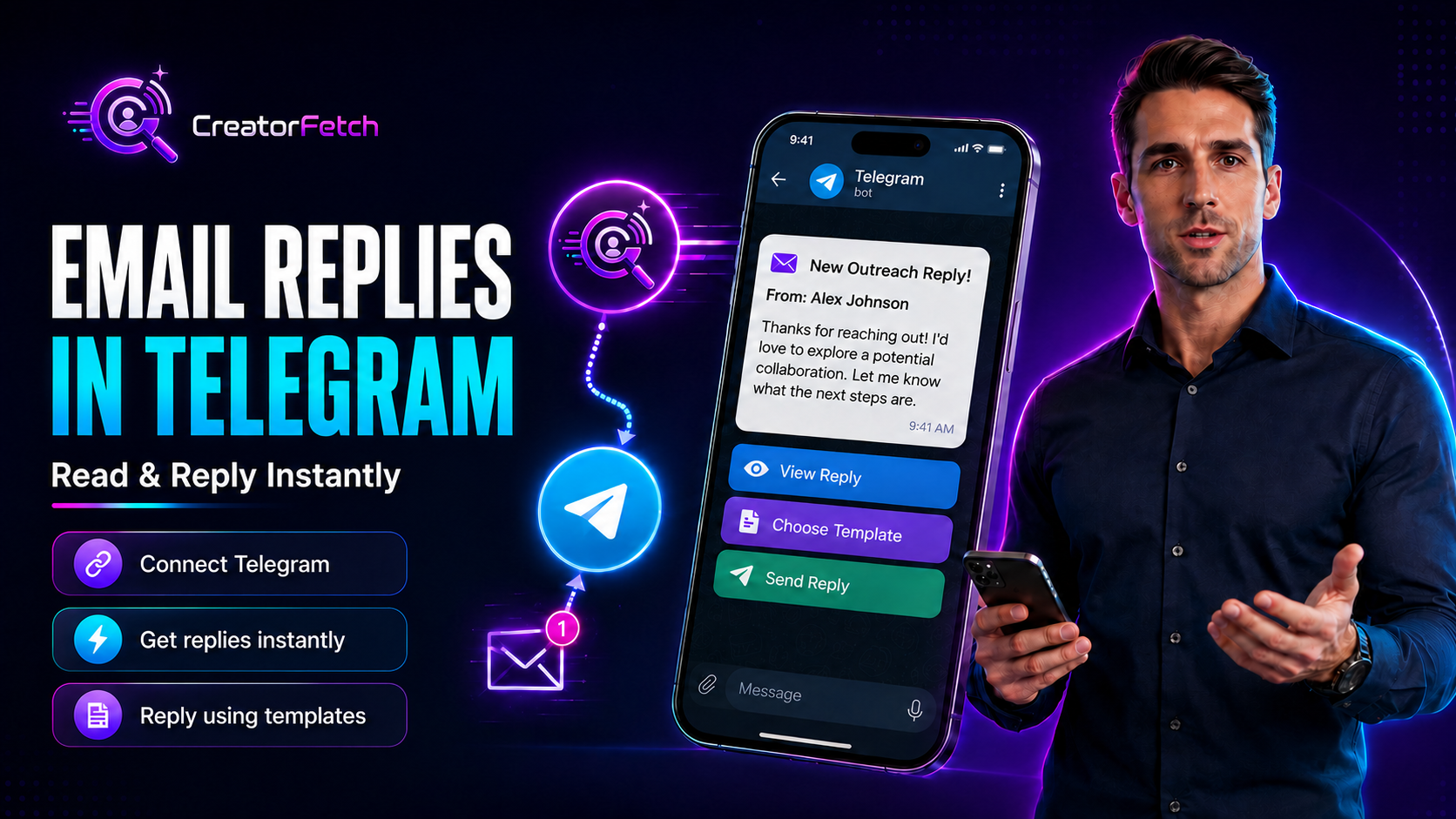 Manage Your CreatorFetch Email Replies Straight From Telegram (No Login Needed)