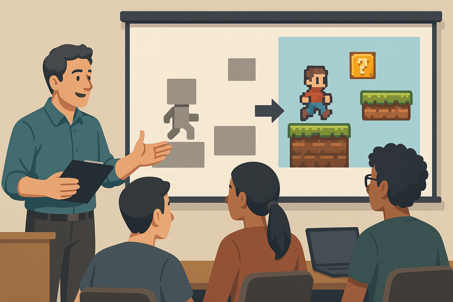 Teaching Game Development Without an Art Department: A Curriculum Guide for Educators Using AI Sprite Tools